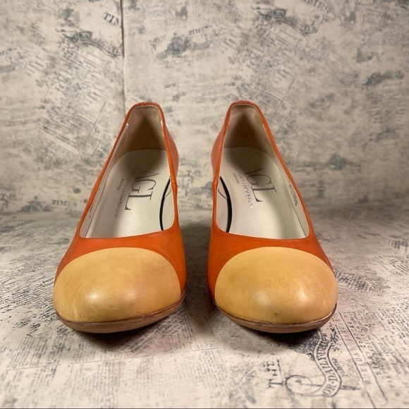 AGL Vero Cuoio Made in Italy Pump Color: Orange/Tan - Picture 3 of 13